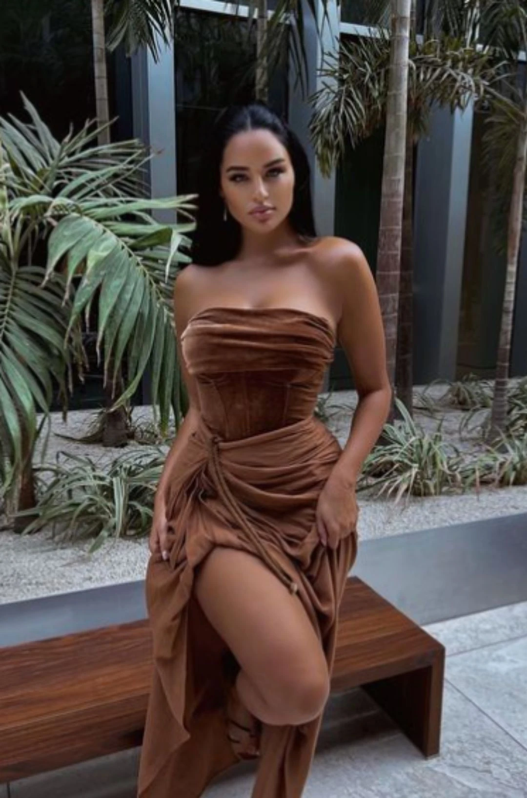 Pecan Noelia Linen Slit Skirt 6 Pecan Noelia Linen Slit Skirt - Image 6