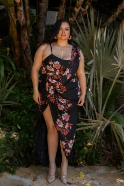 Red Floral Dream Chiffon Dress