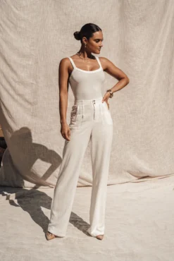 Ivory Akito Ribbed Bodysuit -Trendify Store ESSENTIALS4 66