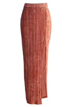Rose Krisana Velvet High Slit Skirt -Trendify Store IMG 1217copy