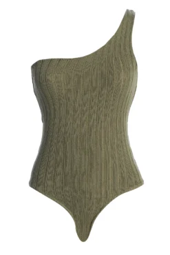 Olive Malibu Nights One Shoulder Bodysuit 11 Olive Malibu Nights One Shoulder Bodysuit -Trendify Store IMG 3613copy
