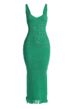 Green Ballari Crochet Knit Maxi Dress -Trendify Store IMG 3616copy