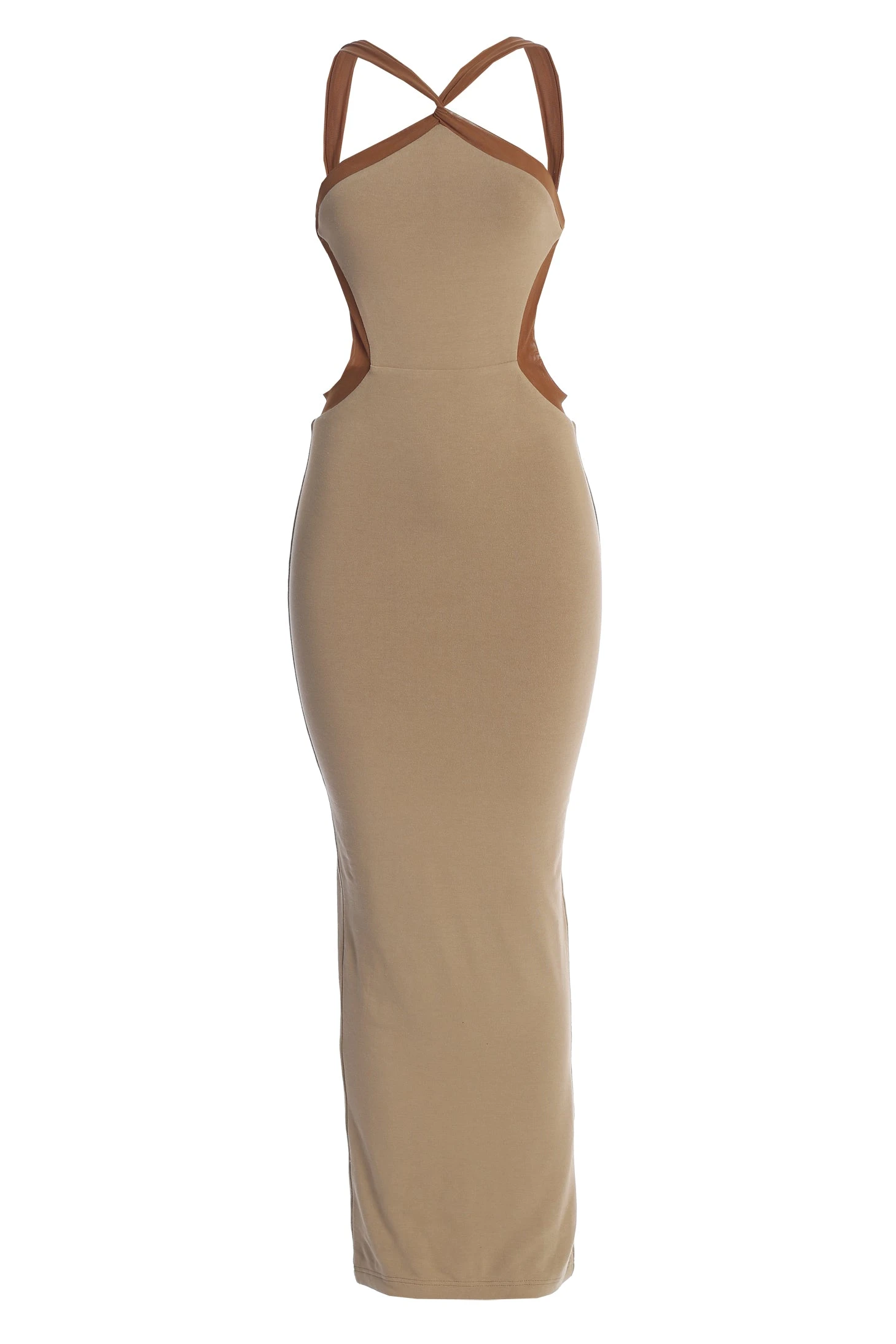 Beige Nights In Milan Maxi Dress 2 Beige Nights In Milan Maxi Dress - Image 2