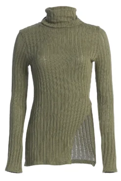 Olive One Call Away Ribbed Turtleneck Top -Trendify Store IMG 3647copy
