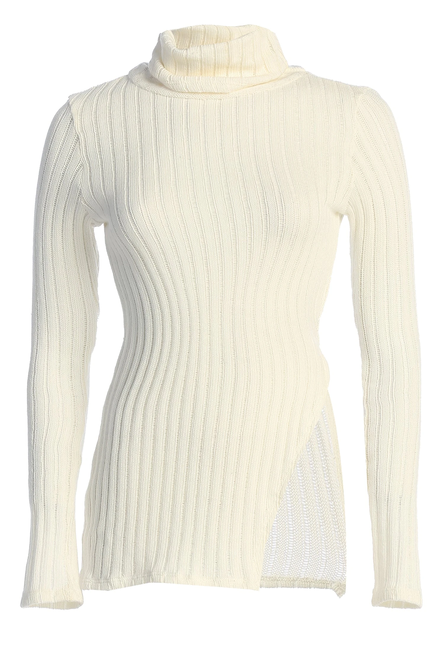 White One Call Away Ribbed Turtleneck Top 3 White One Call Away Ribbed Turtleneck Top - Image 3