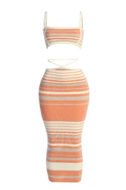 Peach Cutting Ties Skirt Set 10 Peach Cutting Ties Skirt Set -Trendify Store IMG 7657copy