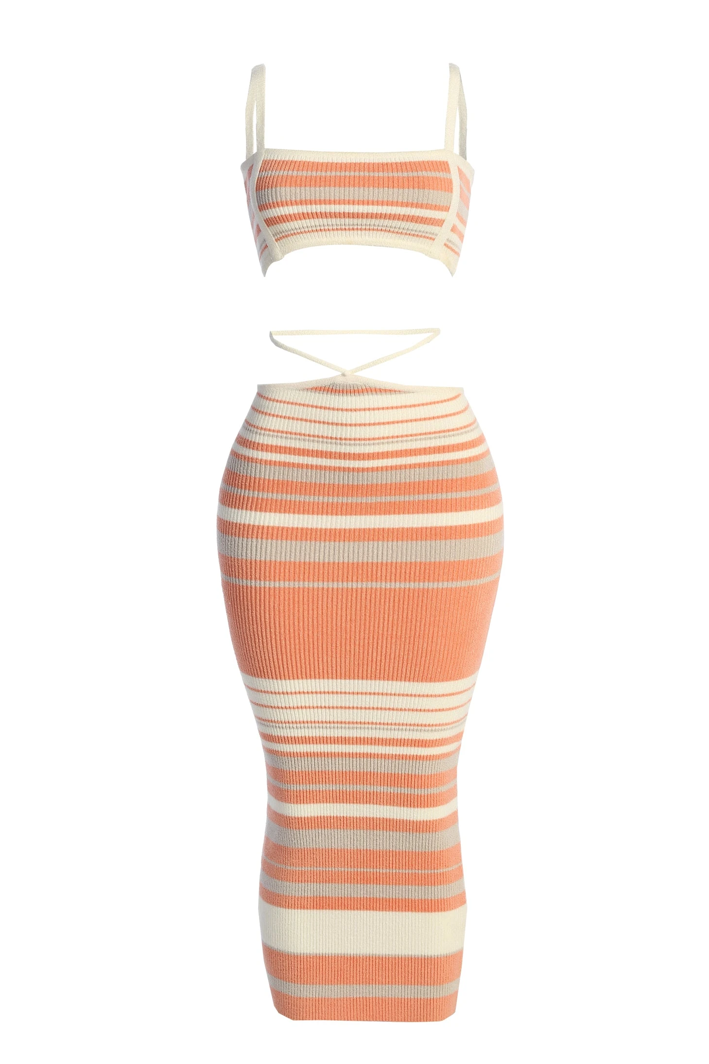 Peach Cutting Ties Skirt Set 3 Peach Cutting Ties Skirt Set - Image 3