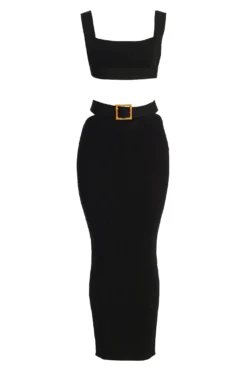 Black Nikole Ribbed Skirt Set 22 Black Nikole Ribbed Skirt Set -Trendify Store IMG 7700copy