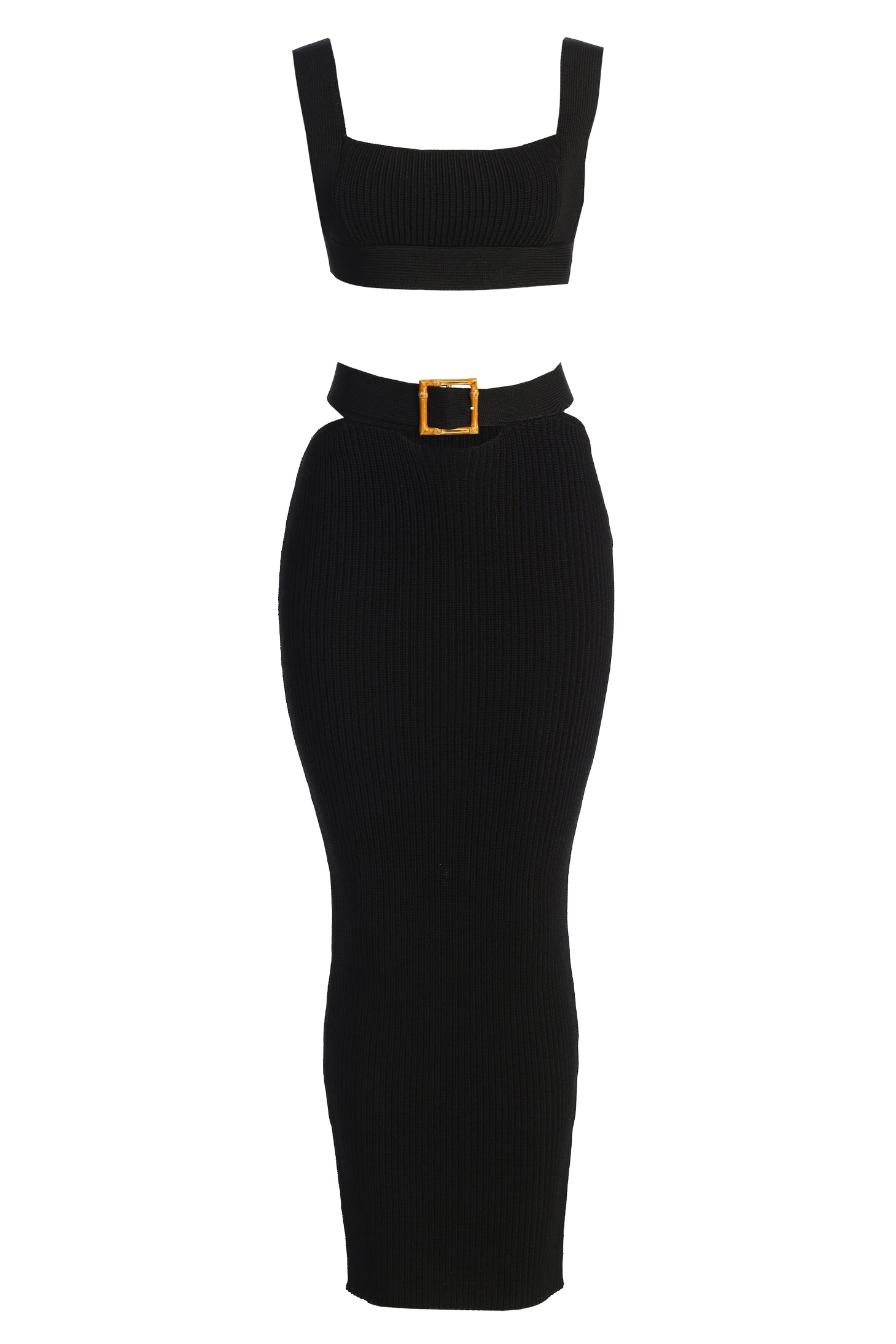 Black Nikole Ribbed Skirt Set 3 Black Nikole Ribbed Skirt Set - Image 3
