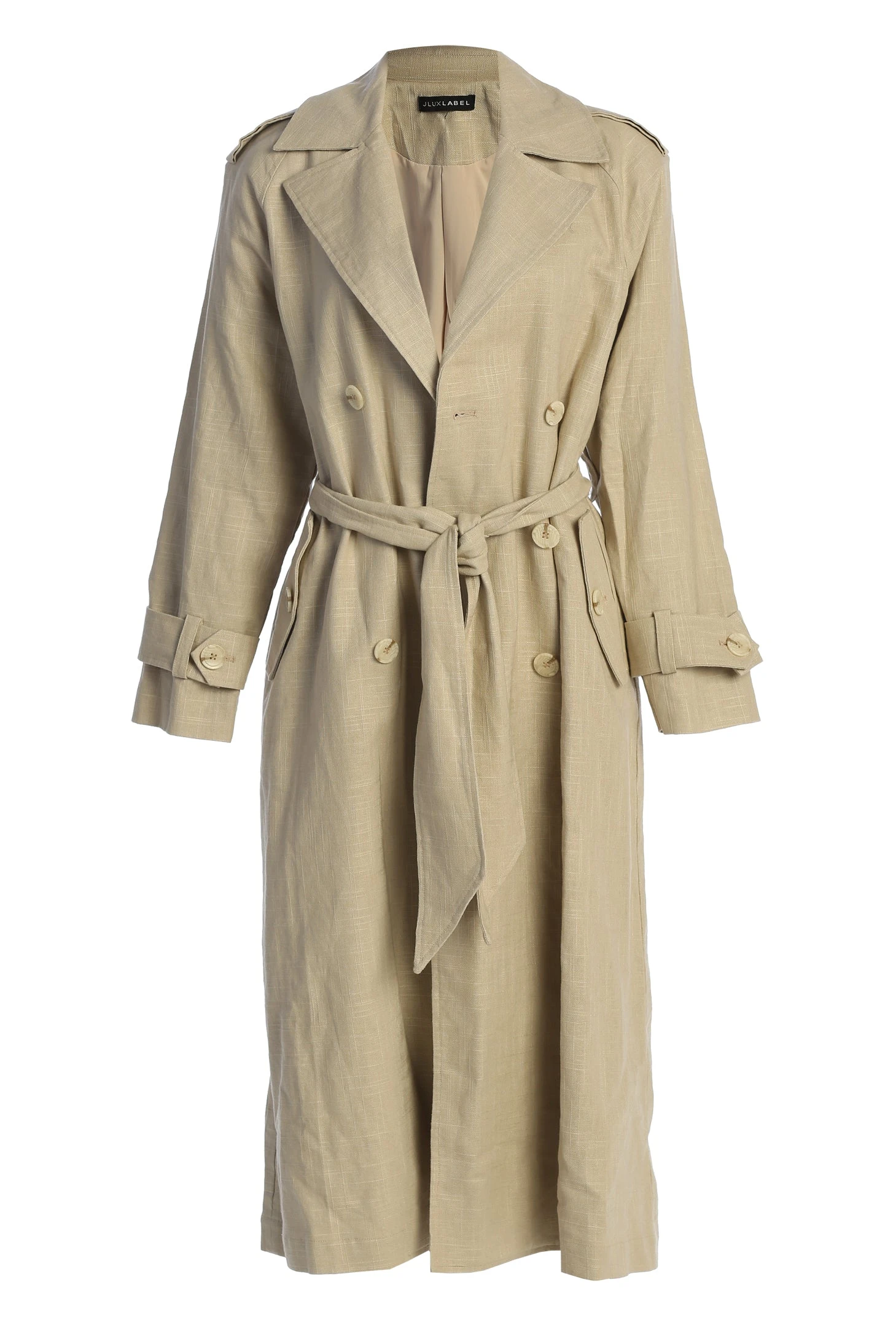 Beige One Step Closer Linen Coat 2 Beige One Step Closer Linen Coat - Image 2