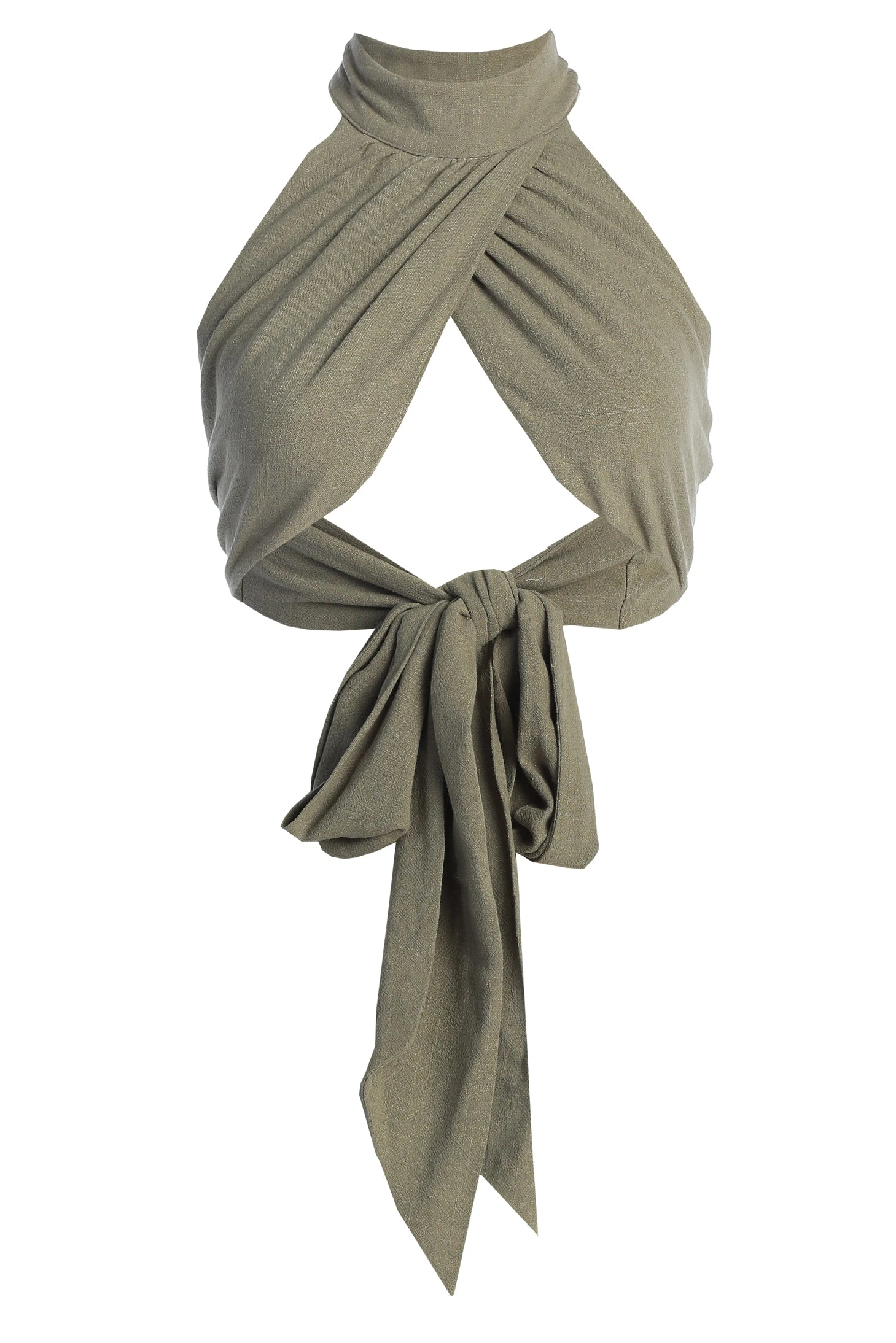 Light Olive No Promises Halter Top 2 Light Olive No Promises Halter Top - Image 2