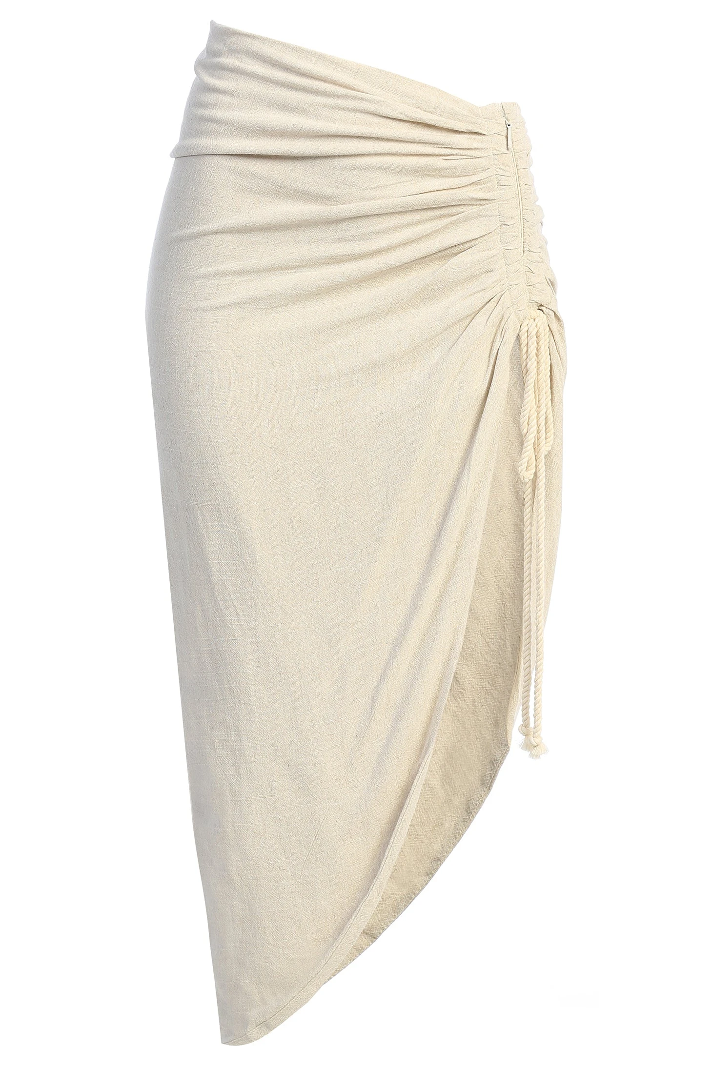 Natural Spring Ruched Linen Skirt 2 Natural Spring Ruched Linen Skirt - Image 2