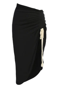 Black Spring Ruched Linen Skirt 13 Black Spring Ruched Linen Skirt -Trendify Store IMG 9505