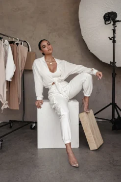 Ivory Soho Front Tied Woven Top 30 Ivory Soho Front Tied Woven Top -Trendify Store JLUXLABEL ESSENTIALS FEB212020 286