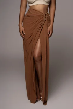 Pecan Noelia Linen Slit Skirt 15 Pecan Noelia Linen Slit Skirt -Trendify Store JULY8LINEN 10