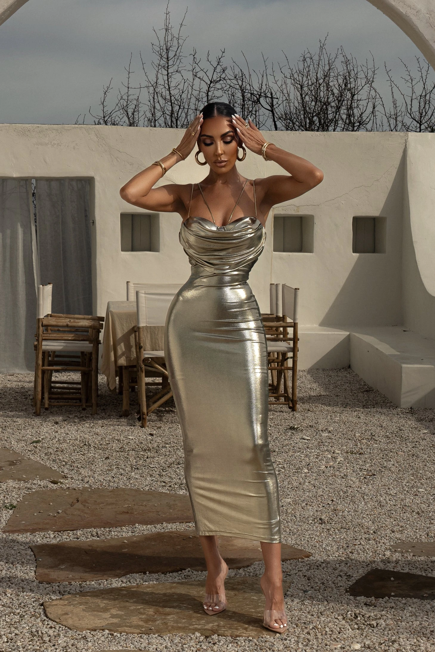 Light Gold Visions Of You Midi Dress 7 Light Gold Visions Of You Midi Dress - Image 7