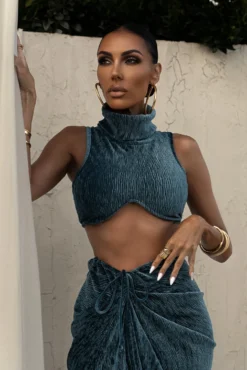 Teal Chosen One Velvet Skirt Set 23 Teal Chosen One Velvet Skirt Set -Trendify Store LOVEISHERNAME 71