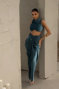 Teal Chosen One Velvet Skirt Set 25 Teal Chosen One Velvet Skirt Set -Trendify Store LOVEISHERNAME 79 5ffe4e57 948a 460c 949b 65a439e63dcd