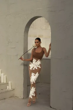 White Edena Embroidered Midi Skirt -Trendify Store LOVEISHERNAME 86