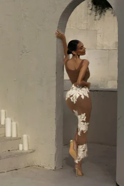 White Edena Embroidered Midi Skirt -Trendify Store LOVEISHERNAME 88