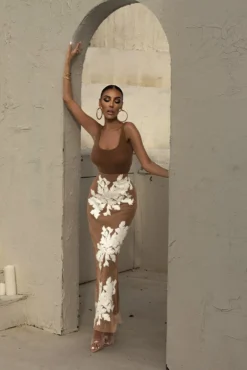 White Edena Embroidered Midi Skirt -Trendify Store LOVEISHERNAME 89