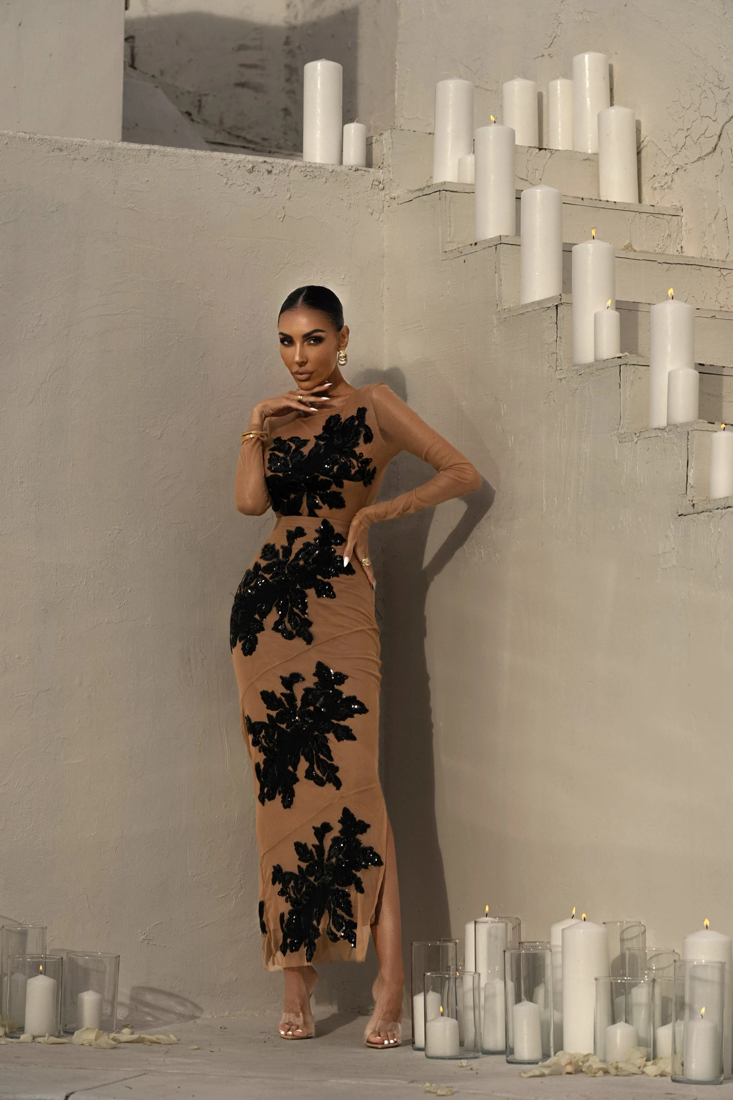 Black Charmed Embroidered Mesh Bodysuit 8 Black Charmed Embroidered Mesh Bodysuit - Image 8