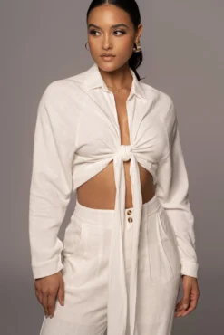 Ivory Soho Front Tied Woven Top 28 Ivory Soho Front Tied Woven Top -Trendify Store PRODUCT APR152022 187