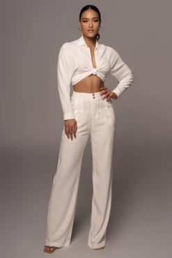 Ivory Soho Front Tied Woven Top 32 Ivory Soho Front Tied Woven Top -Trendify Store PRODUCT APR152022 189