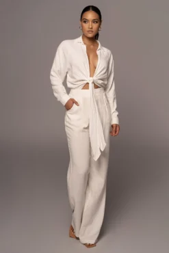 Ivory Soho Front Tied Woven Top 31 Ivory Soho Front Tied Woven Top -Trendify Store PRODUCT APR152022 192