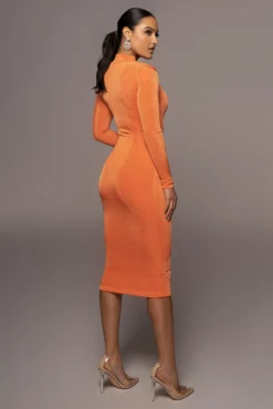 Orange Audette Turtleneck Dress 8 Orange Audette Turtleneck Dress -Trendify Store PRODUCT APR152022 261