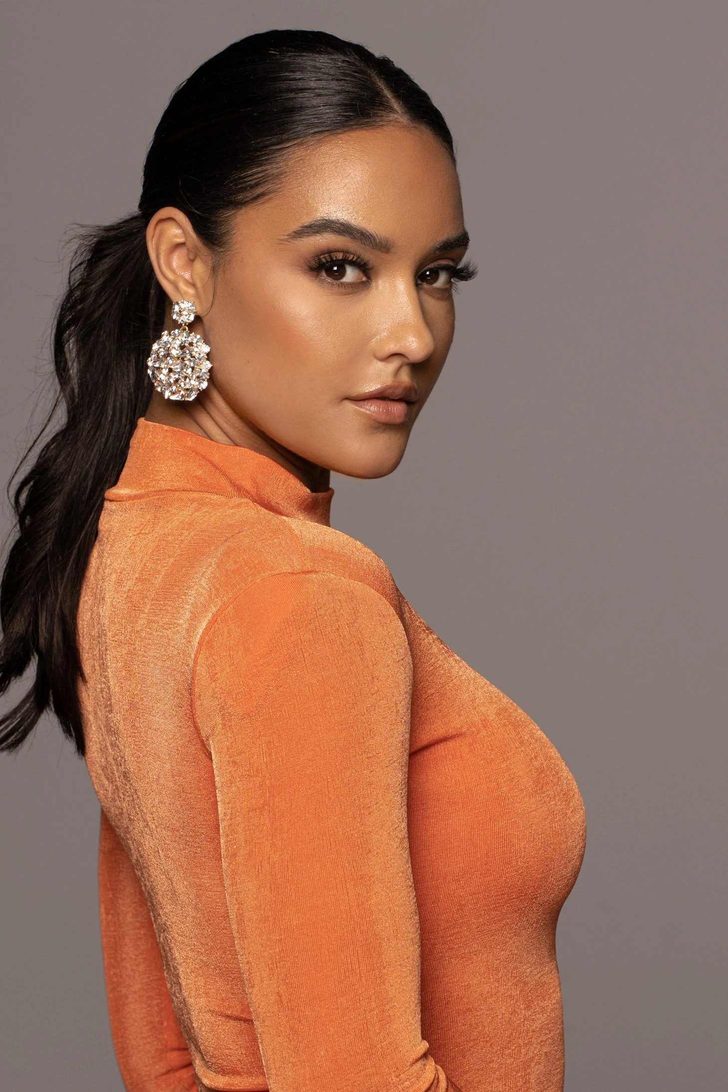 Orange Audette Turtleneck Dress 4 Orange Audette Turtleneck Dress - Image 4