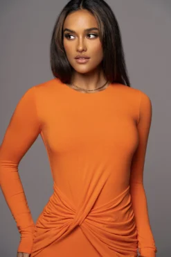 Jluxbasix Orange Modern Lovers Midi Dress 18 Jluxbasix Orange Modern Lovers Midi Dress -Trendify Store PRODUCT AUG102022 132