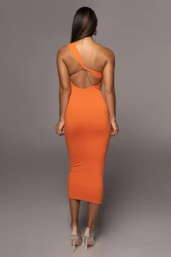 Orange Meara One Shoulder Dress -Trendify Store PRODUCT AUG102022 5