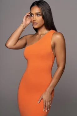 Orange Meara One Shoulder Dress -Trendify Store PRODUCT AUG102022 8