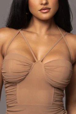 Tan Elite Mesh Maxi Dress 12 Tan Elite Mesh Maxi Dress -Trendify Store PRODUCT AUG152023 ASAP 31 scaled