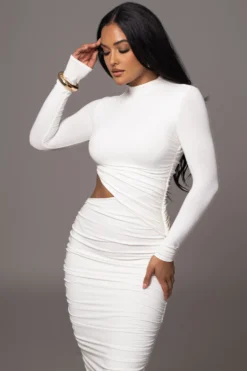 Ivory Clear Skies Mock Neck Dress -Trendify Store PRODUCT AUG152023 ASAP 40 scaled