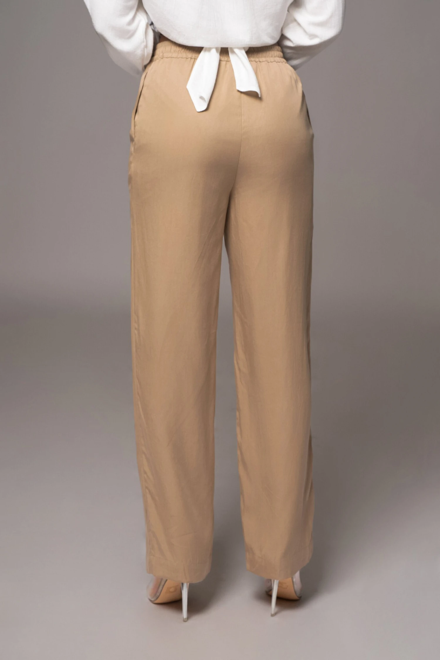 Tan Nova Nylon Drawstring Pants 4 Tan Nova Nylon Drawstring Pants - Image 4