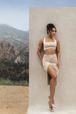 Taupe/White Jodie Ribbed Top 13 Taupe/White Jodie Ribbed Top -Trendify Store PRODUCT AUG222022 KNITS 61