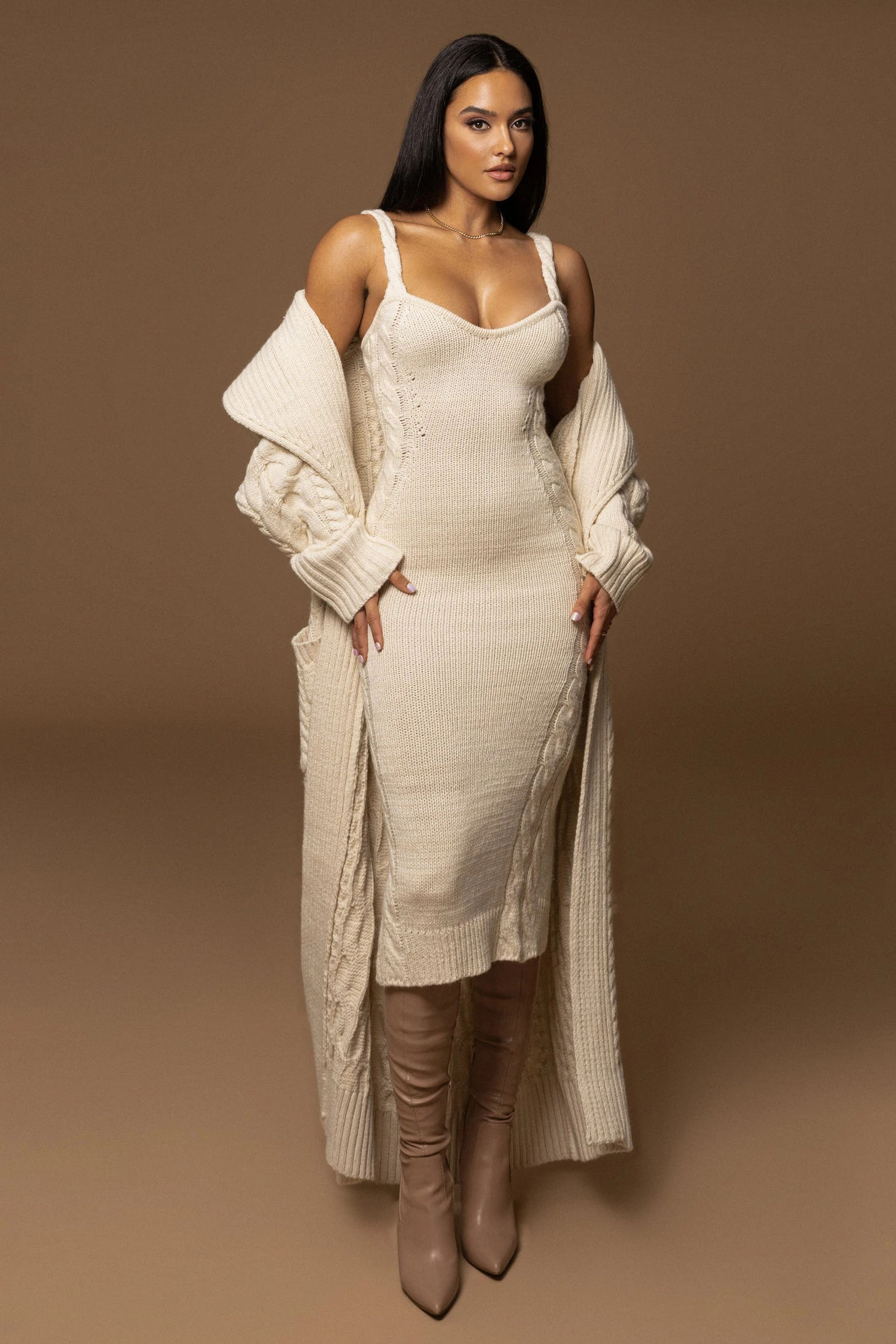 Ivory Daria Sweater Knit Dress 5 Ivory Daria Sweater Knit Dress - Image 5