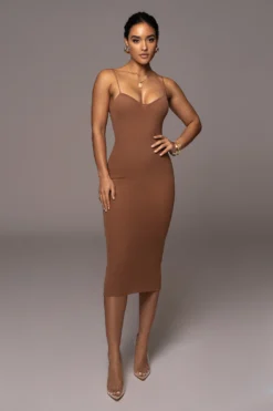 Pecan Rochelle Mesh Midi Dress -Trendify Store PRODUCT DEC302022 VDAY 72