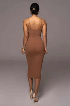Pecan Rochelle Mesh Midi Dress -Trendify Store PRODUCT DEC302022 VDAY 75