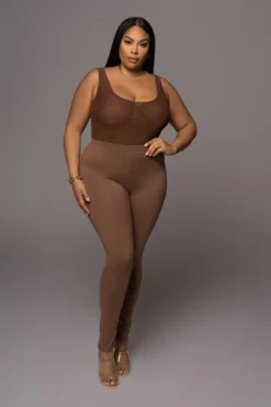 Chocolate Mesh Essential Tank Bodysuit Undergarment 25 Chocolate Mesh Essential Tank Bodysuit Undergarment -Trendify Store PRODUCT DEC32021 150