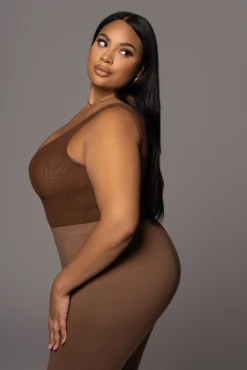 Chocolate Mesh Essential Tank Bodysuit Undergarment 35 Chocolate Mesh Essential Tank Bodysuit Undergarment -Trendify Store PRODUCT DEC32021 155