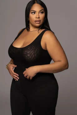 Noir Mesh Essentials Tank Bodysuit Undergarment -Trendify Store PRODUCT DEC32021 169