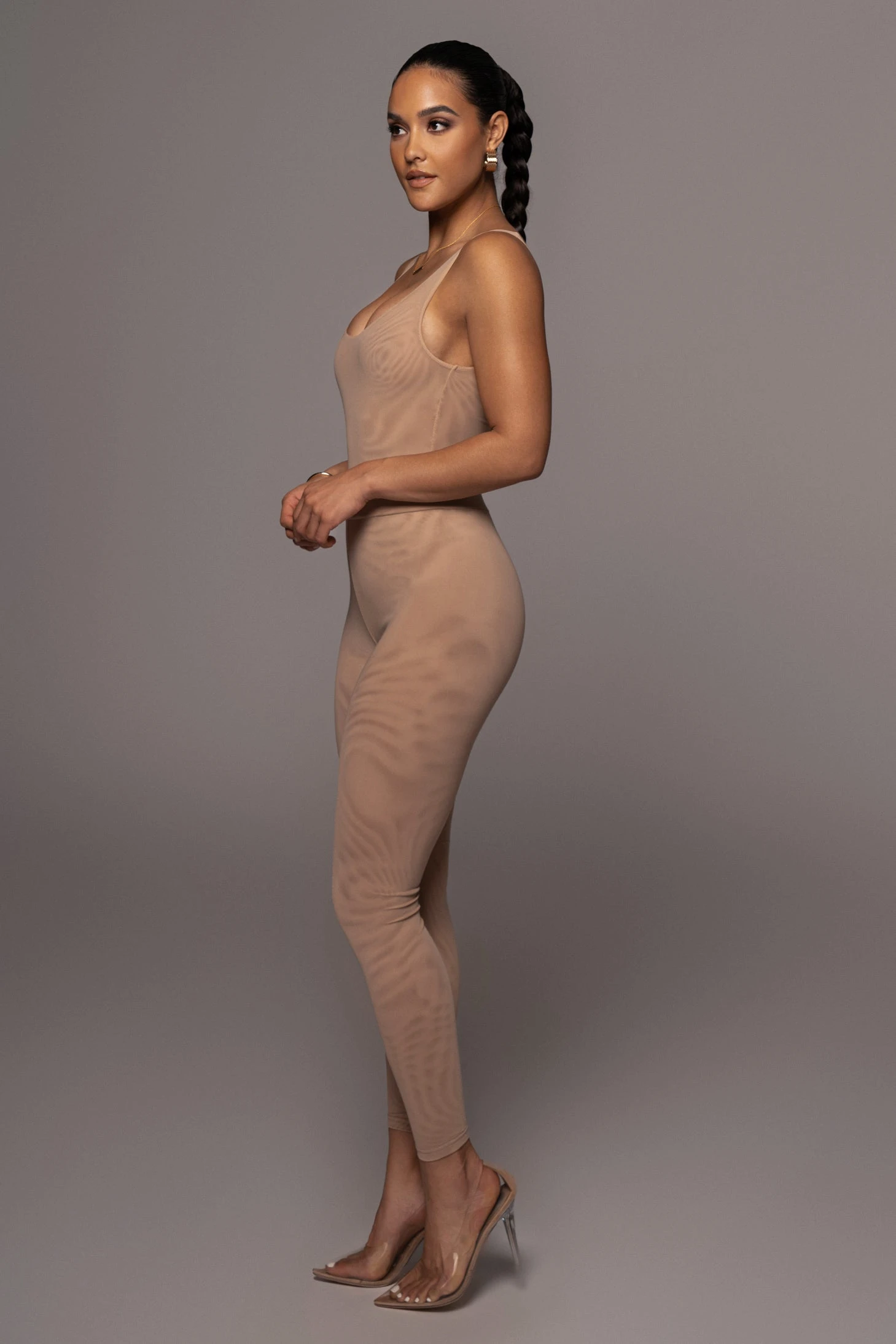 Beige Nina Mesh Pants 5 Beige Nina Mesh Pants - Image 5