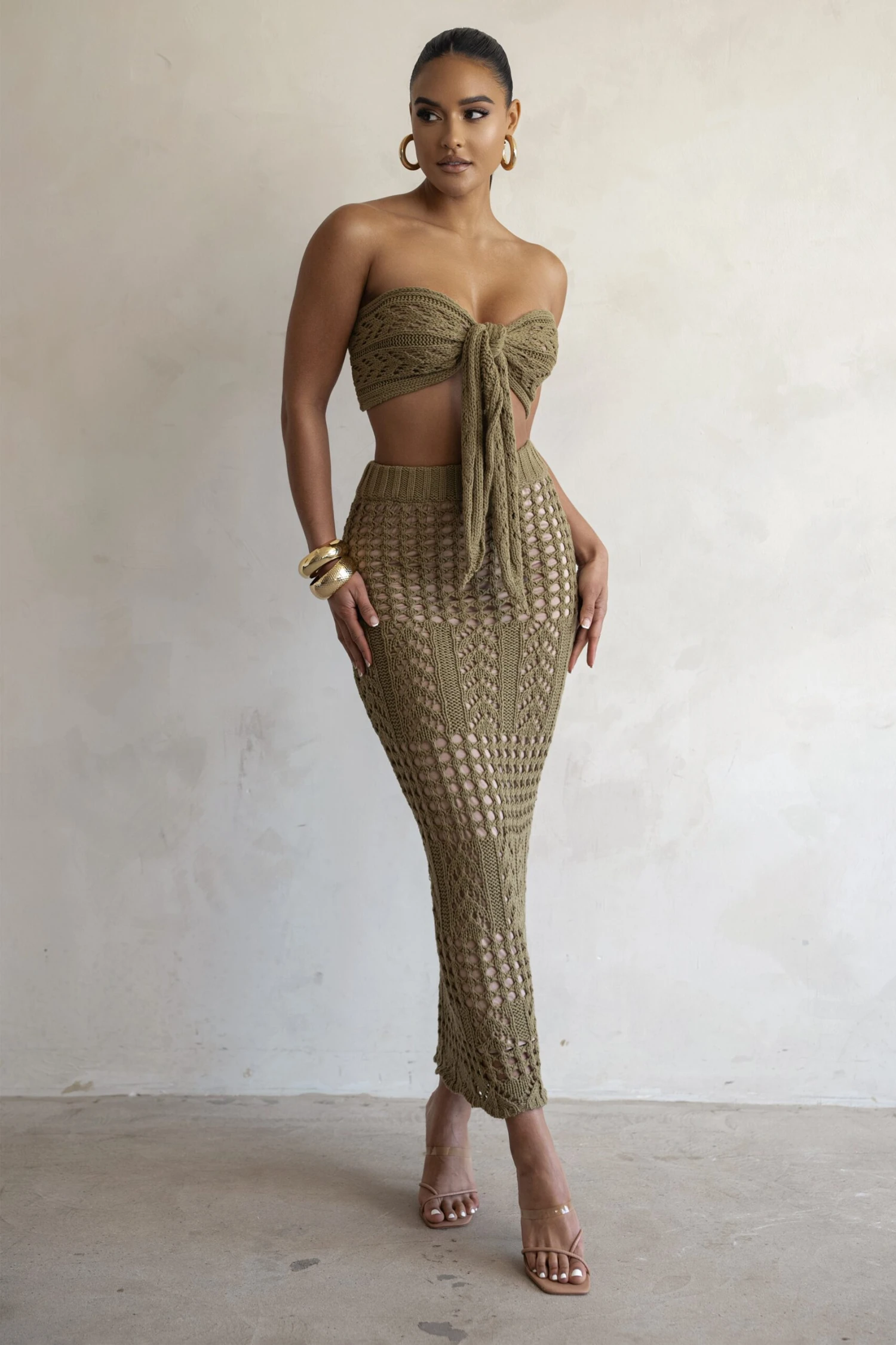 Olive Caribbean Skies Skirt Set 1 Olive Caribbean Skies Skirt Set