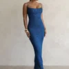 Blue Noemie Sequin Maxi Dress