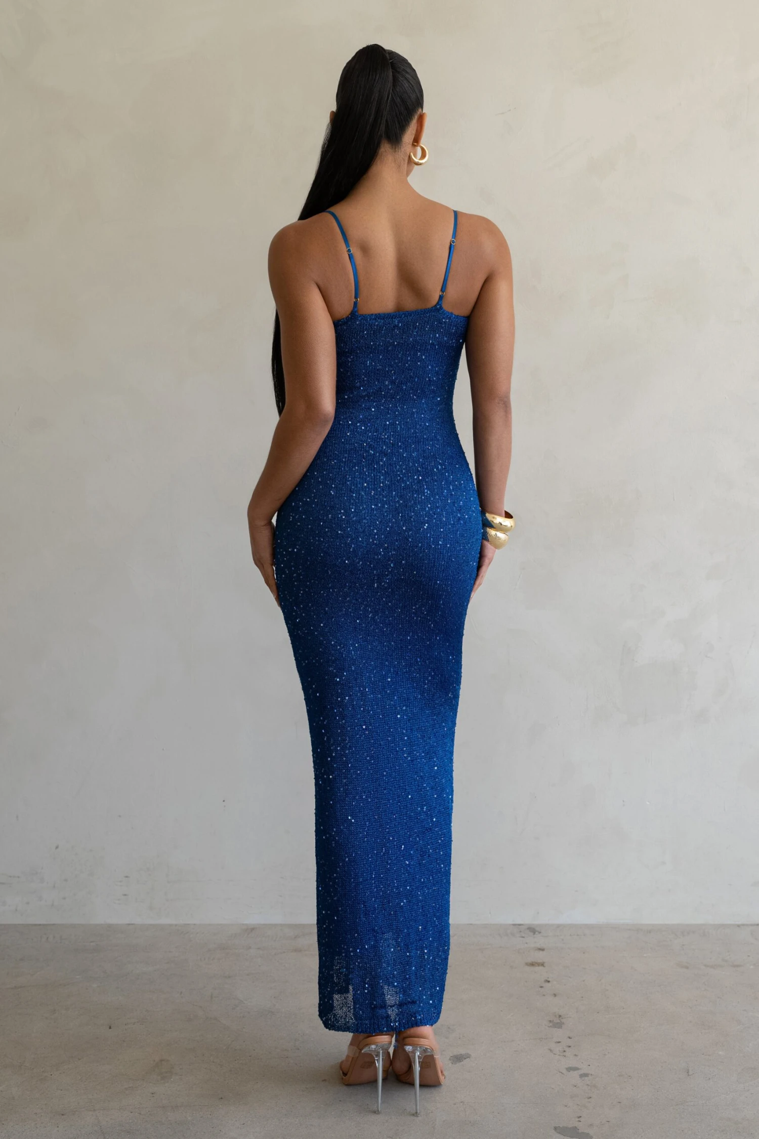 Blue Noemie Sequin Maxi Dress 7 Blue Noemie Sequin Maxi Dress - Image 7
