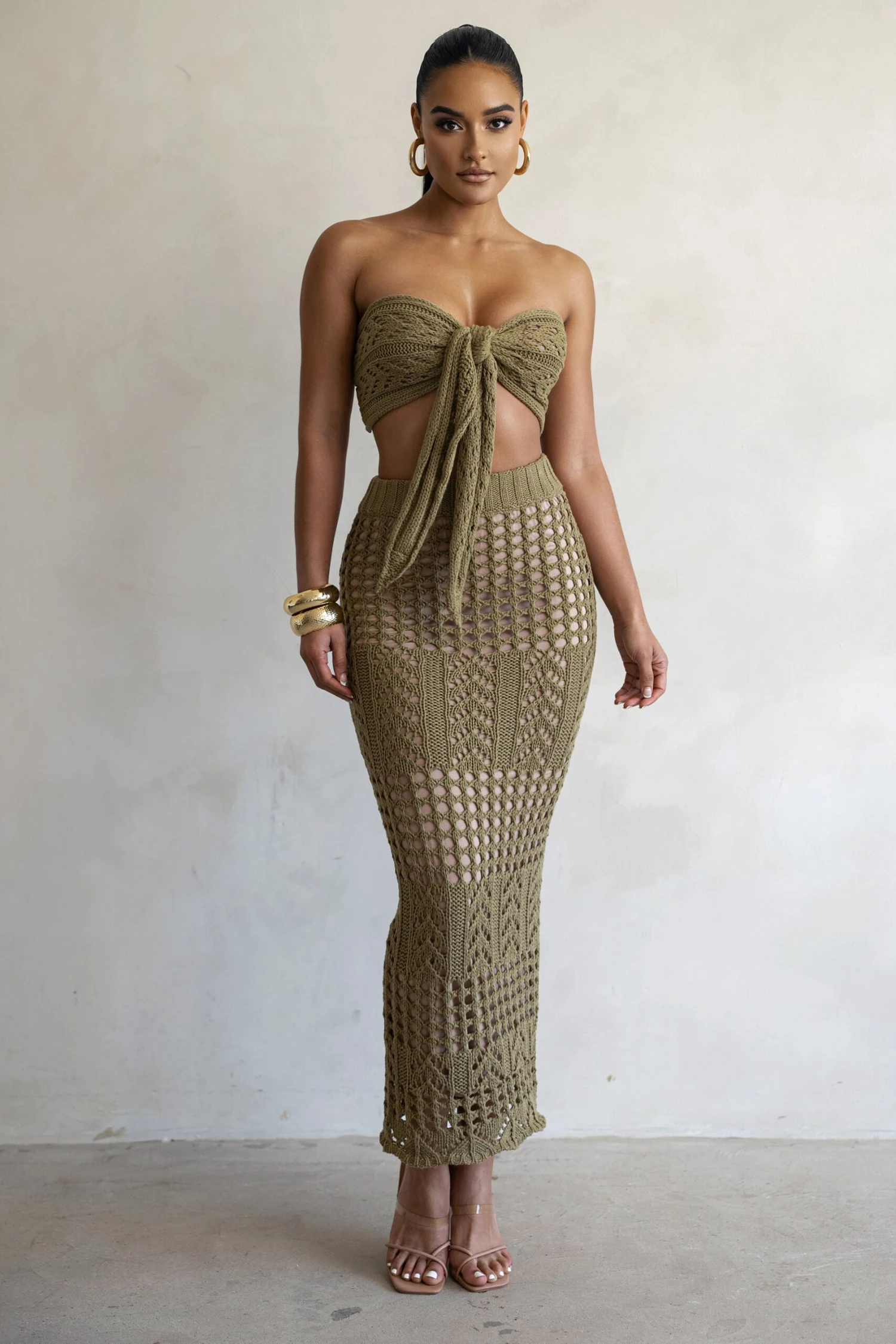 Olive Caribbean Skies Skirt Set 3 Olive Caribbean Skies Skirt Set - Image 3