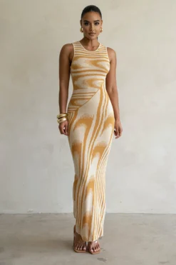 New Release 21 Yellow Chasing Dawn Maxi Dress